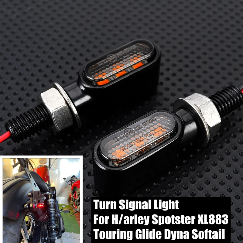 

Universal 12V Flashing Turn Signals Mini Motorcycle LED Lights Rear Blinker Indicator Tail Light For Cafe Racer Honda BMW Yamaha