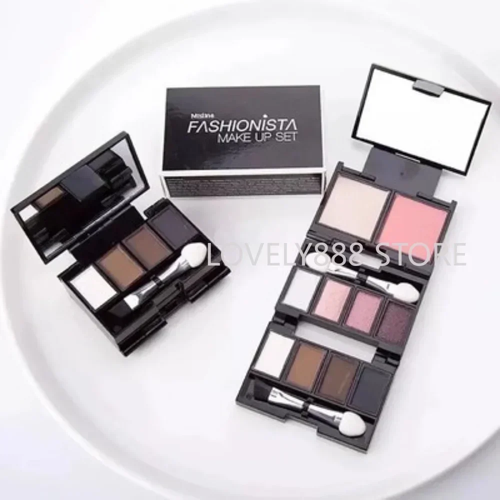 Mistine Blush Eyeshadow Palette Multifunctional All-in-One Palette Mini Folding Makeup Case Portable Beauty Makeup Cosmetics
