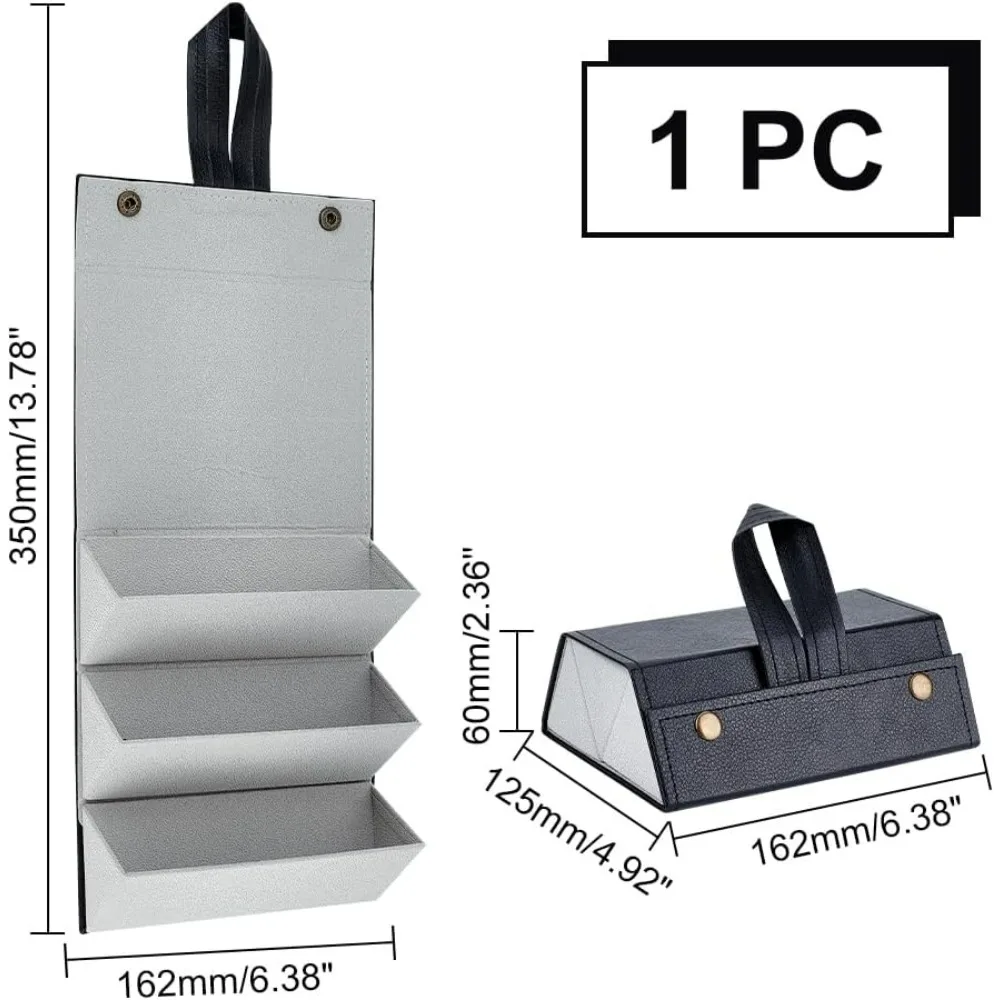 Etui z organizerem na okulary przeciwsłoneczne z 3-gniazdami Skórzane wiszące etui na okulary na prezent walentynkowy