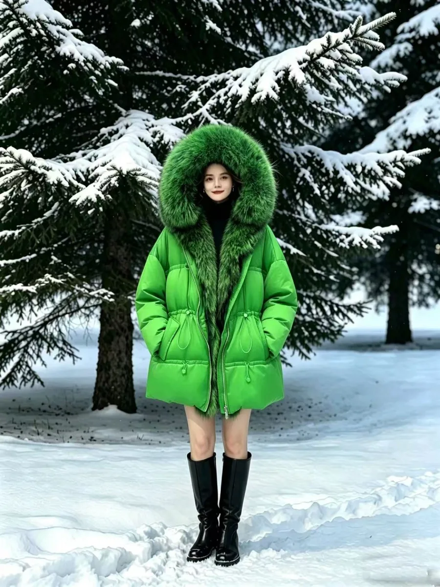 

Down Jacket Women 2026 Autumn Winter Fashion Warm Puffer Lightweight Down Coat Female Goose Down Puffer Parka Natural Fur Jacket