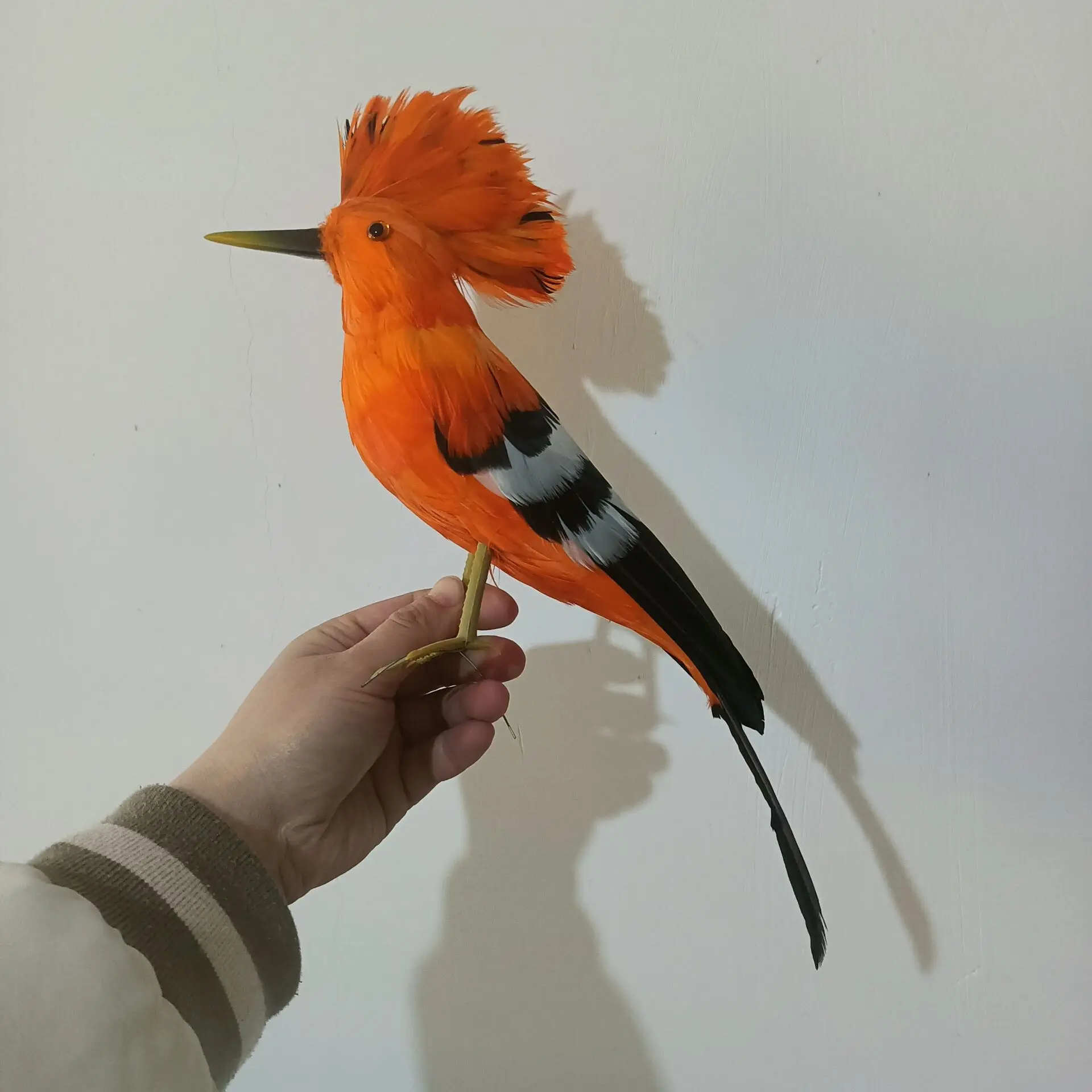 

foam & feathers orange Hoopoe Bird hard model simulation bird home garden decoration gift about 30cm w2566