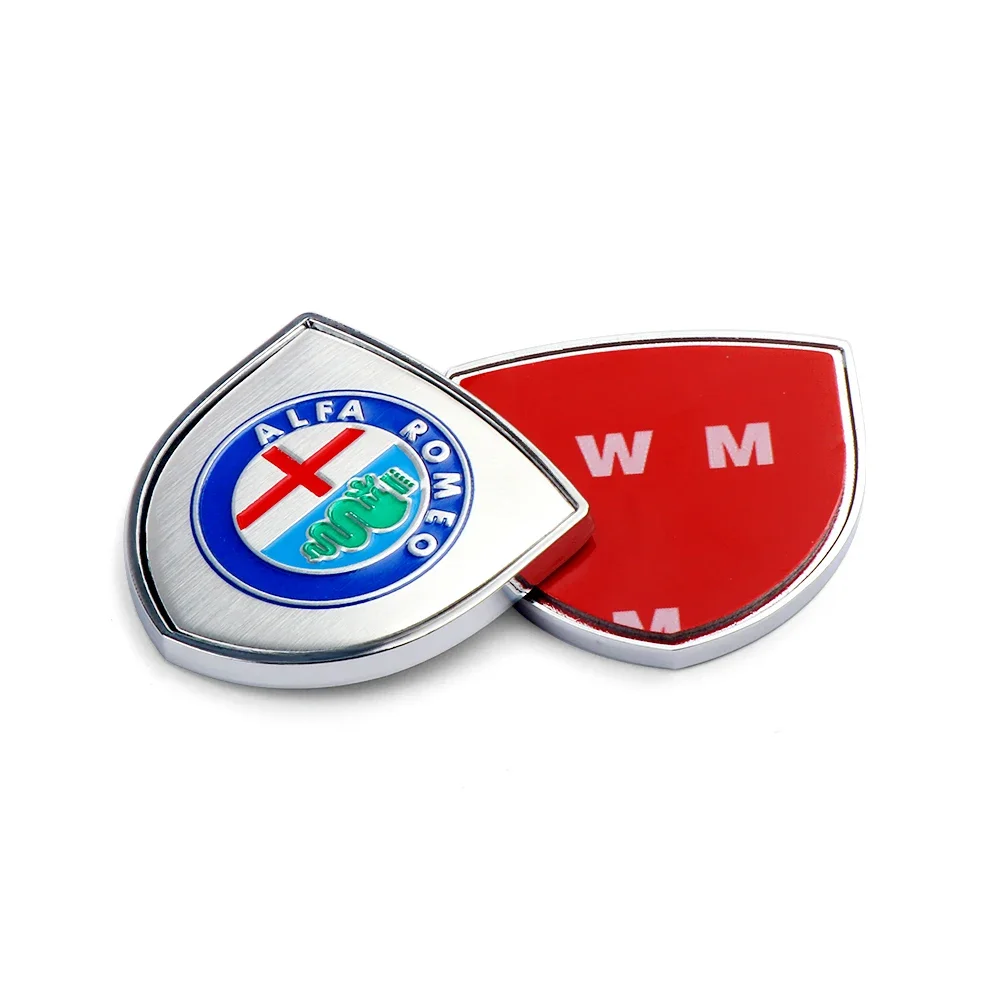 Hub Caps 1pc 3D Metal Shield Emblem Car Window Trunk Decor Sticker For Alfa Romeo Logo 159 Giulietta Mito 147 F1 Stelvio Volante view 4