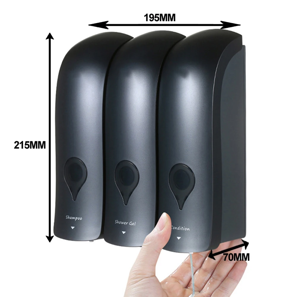 Bathroom Wall Mounted Soap Dispenser with Refillable Bottles User Friendly Pump for Liquid Soaps and Personal Care Products