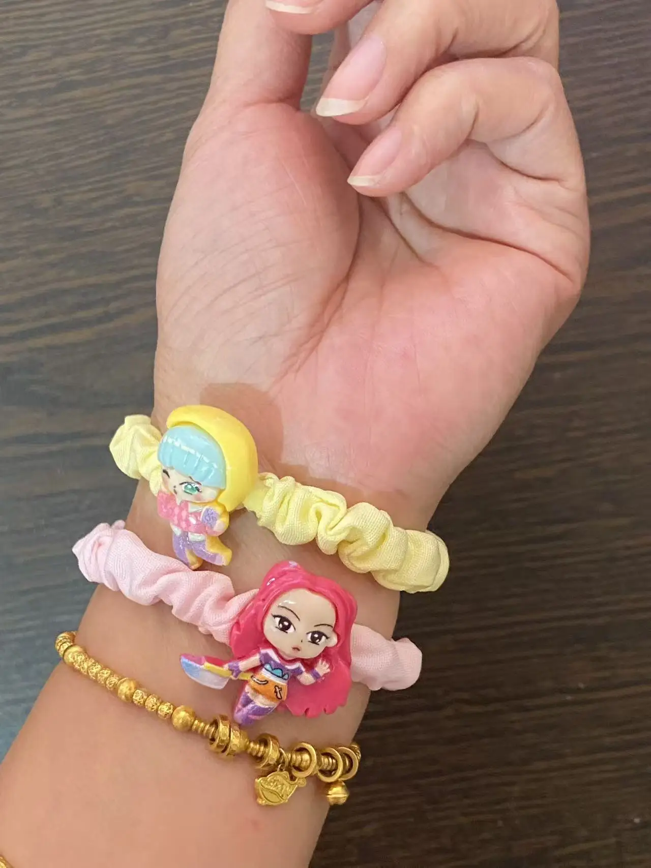 6 قطع من ربطات الشعر الكرتونية شيطان هنتر مجموعة حبال شعر أنيمي لطيفة للنساء، دوائر شعر مرنة كاواي، حوامل ذيل حصان للفتيات بير