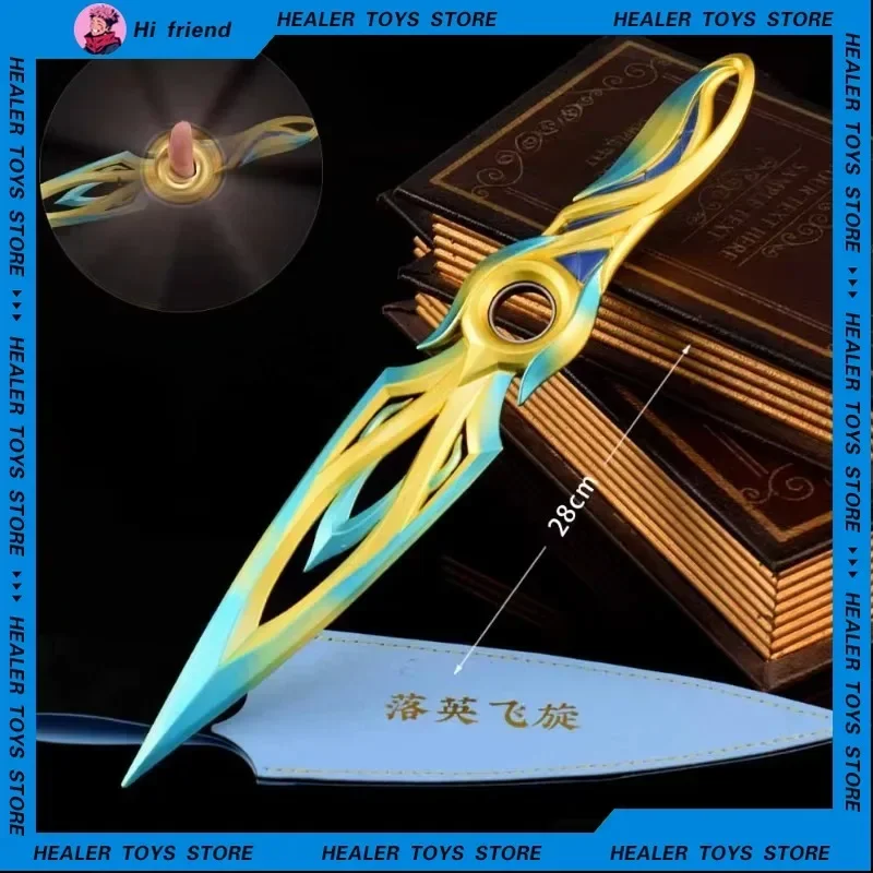 Valorant Mystbloom Kunai Blue Colorful Version with Holster 30cm Metal Melee Katana Sword Weapon Game Peripheral Collectible Toy