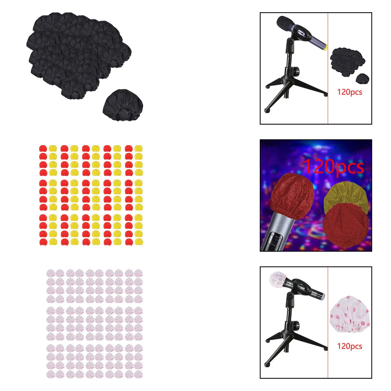 120Pcs Disposable Microphone Covers Disposable Shield Portable for Variety of Microphone Mic Cover Set Nonwoven