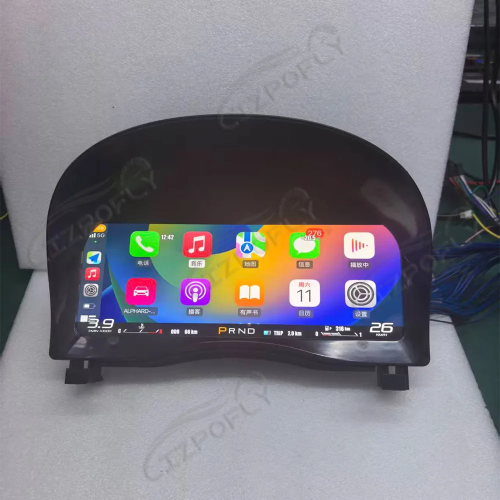 

12.3" Instrument Cluster Dashboard For Toyota Alphard 20/30 Series Upgrade To 40 Series,2008-23 HD Digital Speedometer Odometer