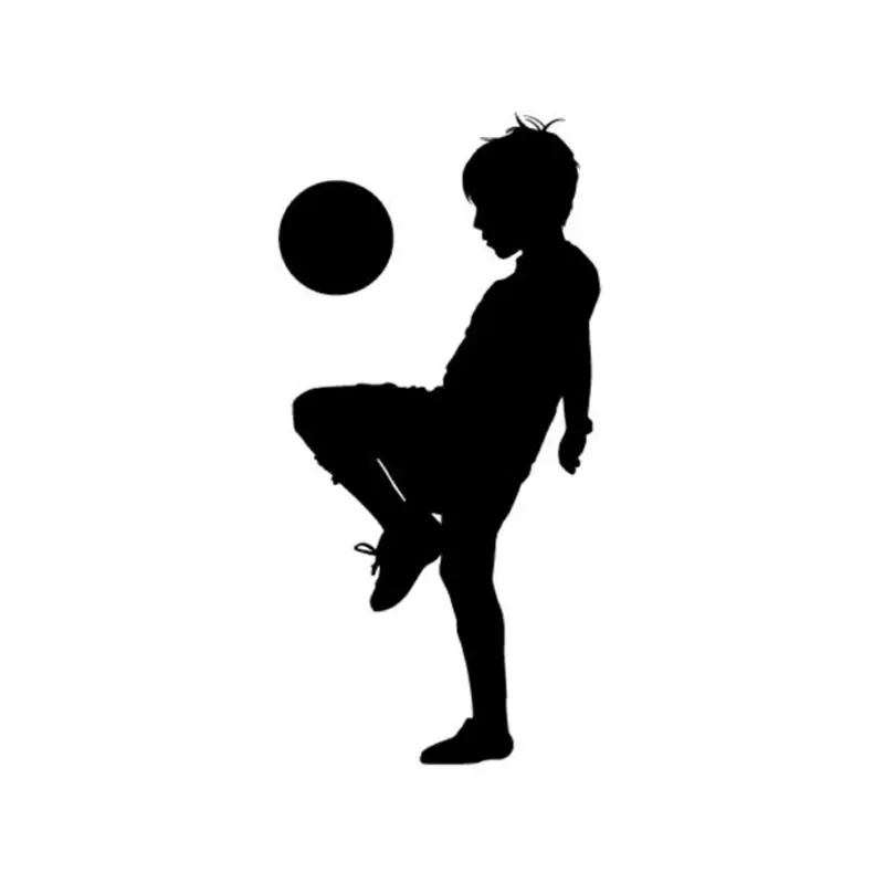 Car Sticker Kick Football Boy Vinyl Decal for Car Motorcycle Bumper Body Rear Window Decorative Decal,15CM*7CM