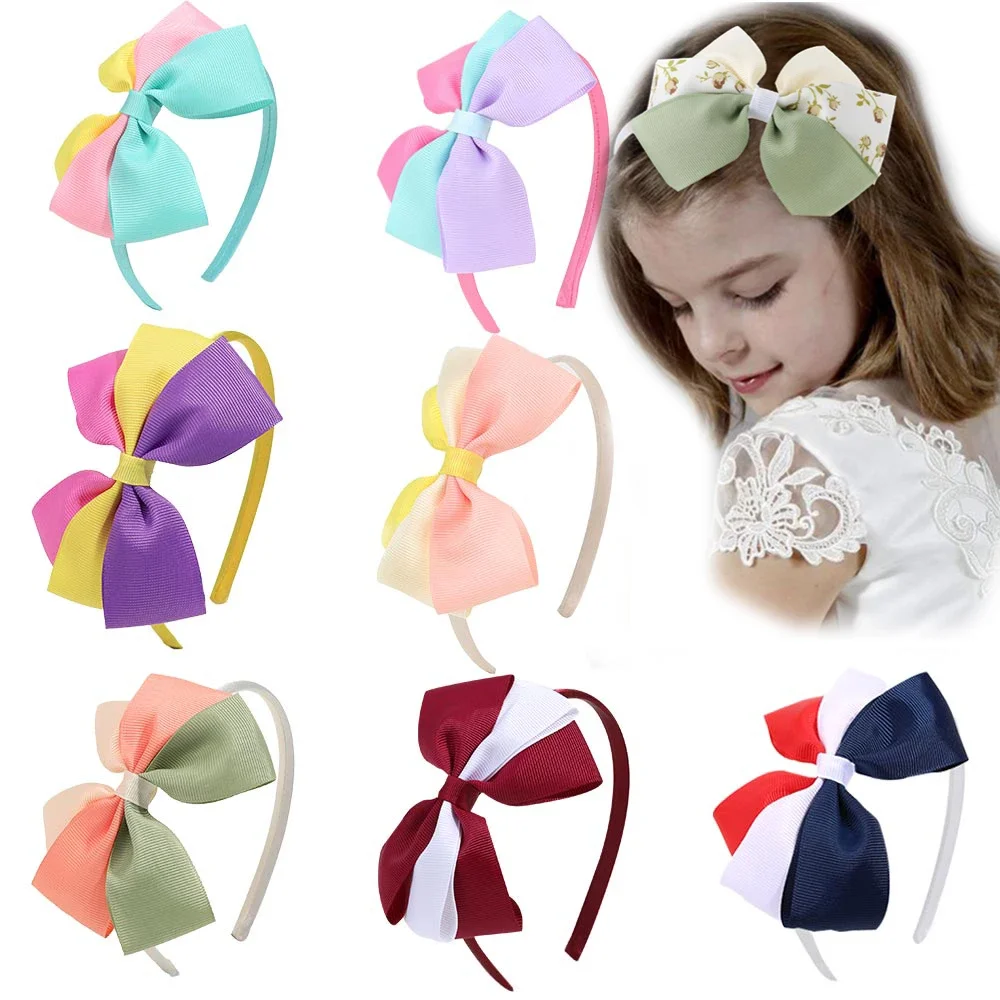 

Cute Children Bows Headbands Sweet Girls Floral Print Stars Stripes Hair Band Kids Hair Hoop Princess Headwear Hair Accessories