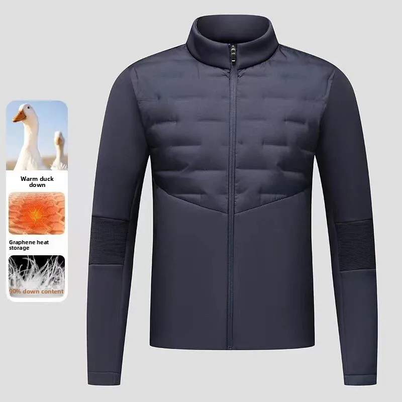 

Lightweight Du down Jaet Men's ort Sle Stand Collar Windproof Warmth Outdoor Sports Casual Faion Polyester Fiber