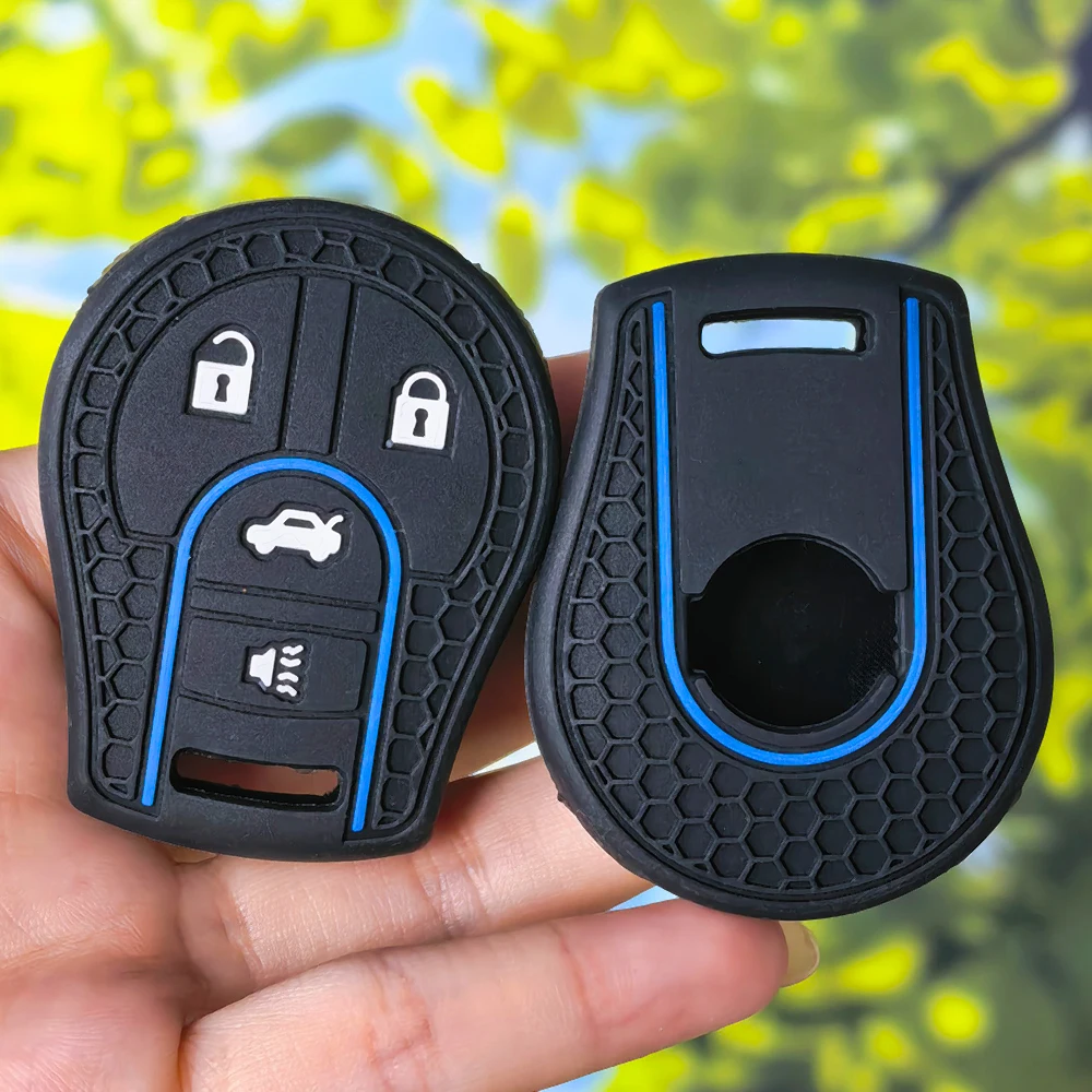 Textured Non‑Slip Silicone Remote Key Case for Nissan Tiida Rogue Maxima Altima Sentra Juke Qashqai Micra March Fob Protector