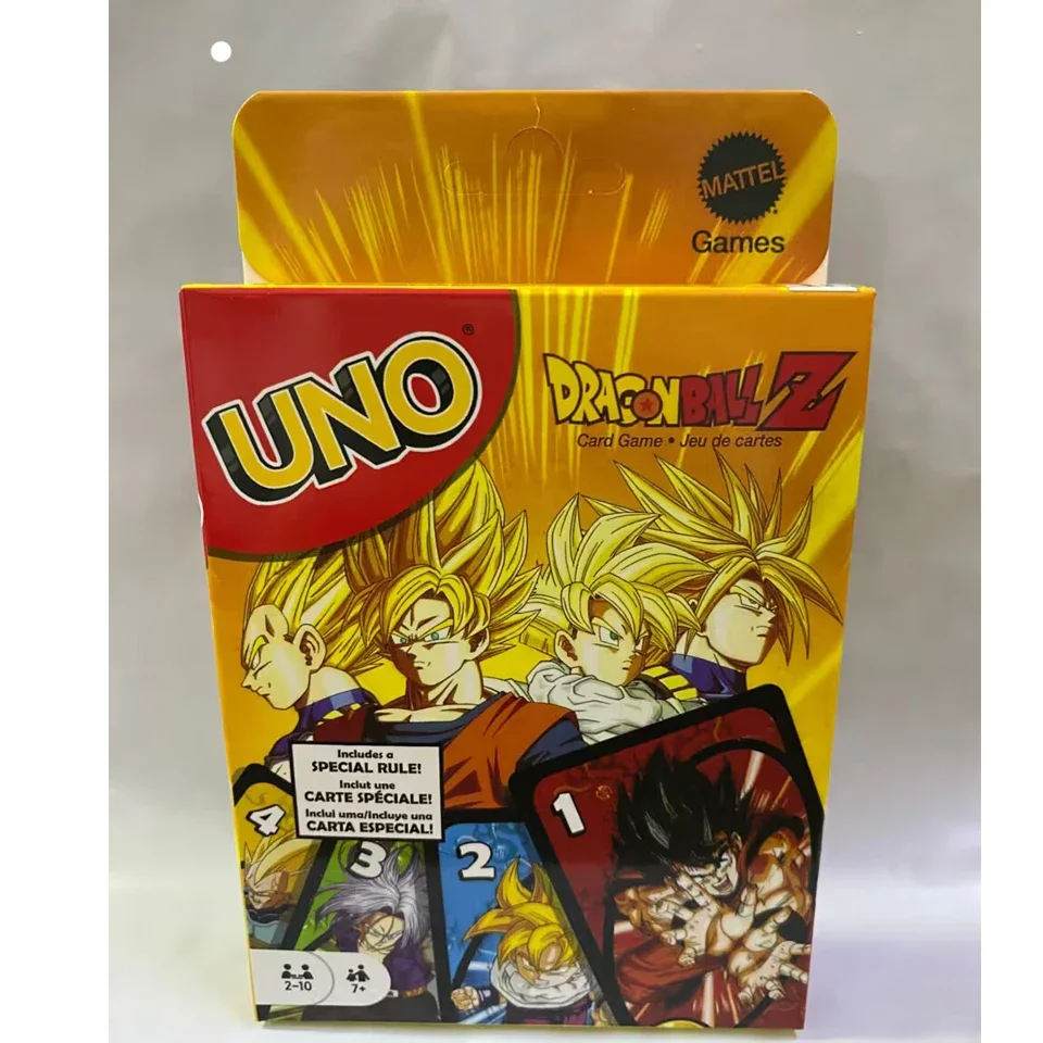 Mattel Games UNO Dragon Ball Z Card Game for Family Night Featuring Tv Show Themed Graphics and a Special Rule for 2-10 Players