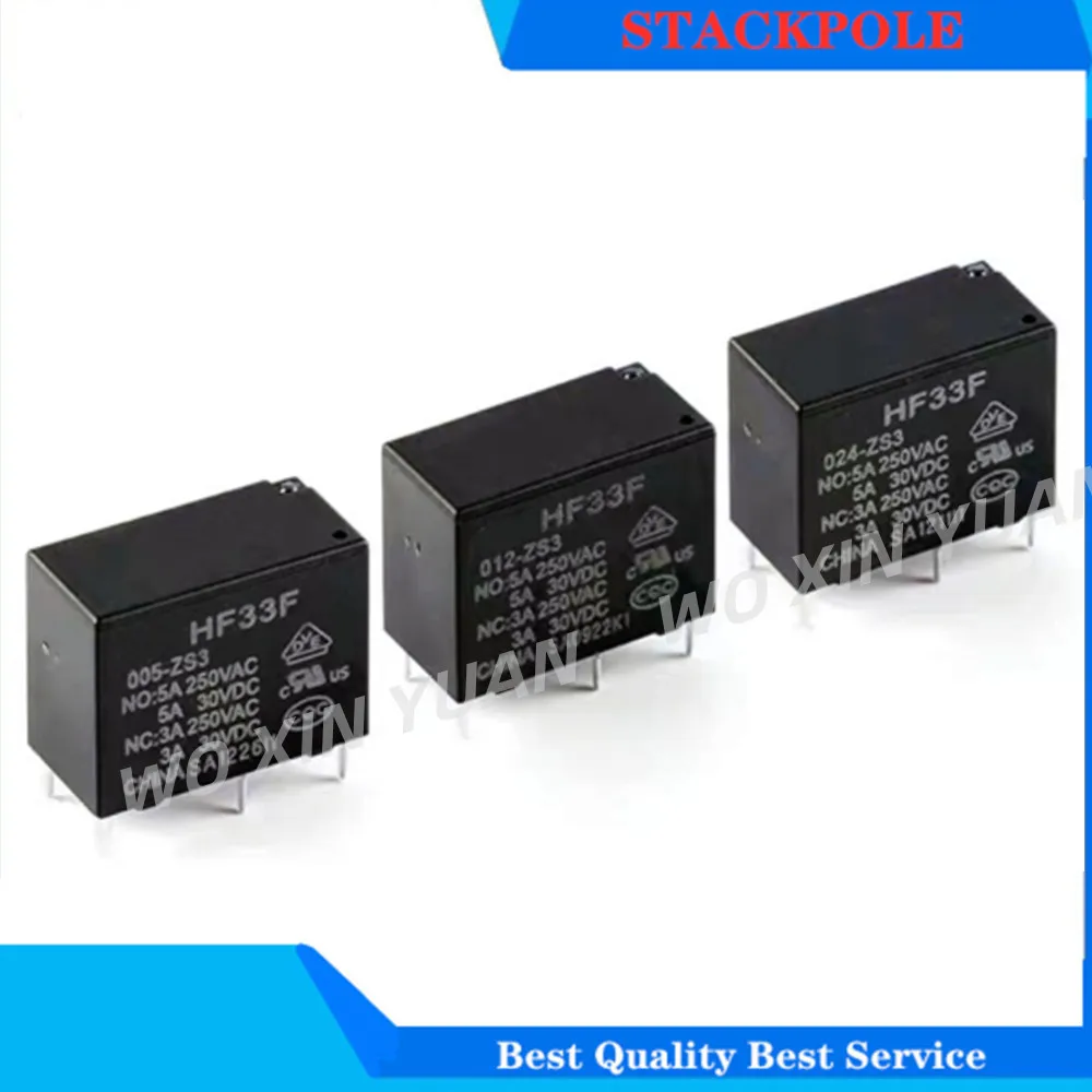 5PCS/LOT elektromagnetické relé HF33F JZC-33F-005 012 024-HS3 ZS3 4PIN 5PIN 5A 5V 12V 24V energie relays