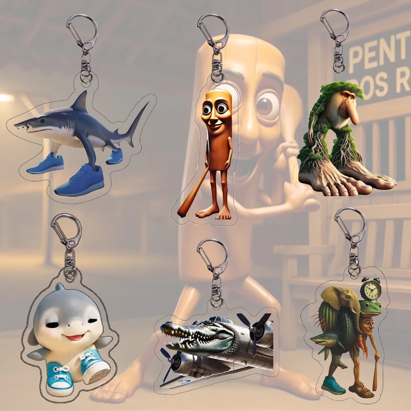 

Italian Brainrot Series Acrylic Keychains Hot AI Animals Tung Tung Sahur Keyring Cartoon Bag Pendant Accessories Birthday Gifts