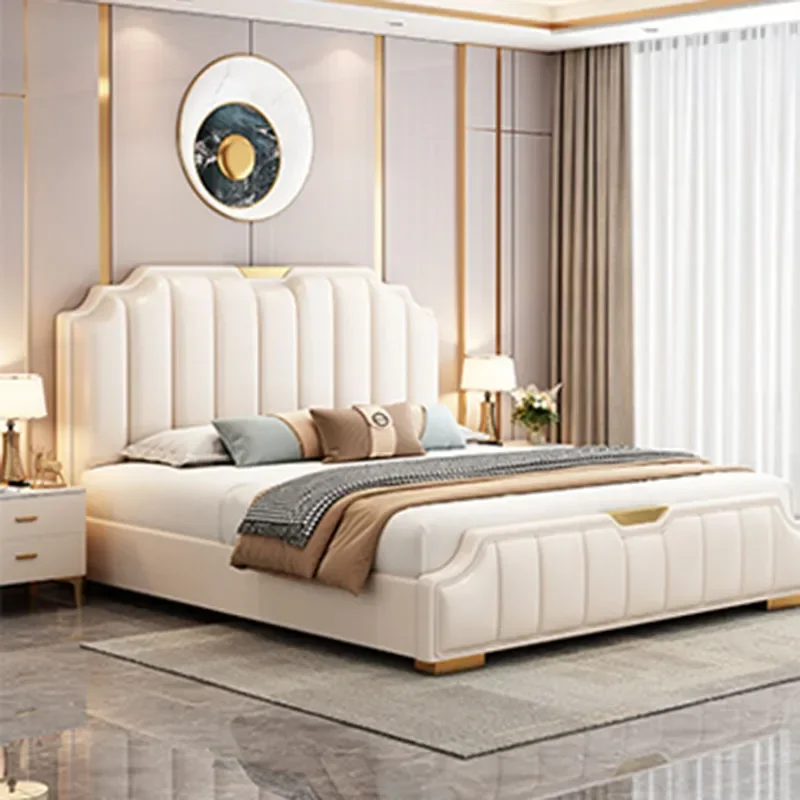 Double Comfortable Bed Soft Girls Princess Sleeping Sun Space Saving Sex Floating Design Bed Massage  Trendy Furniture