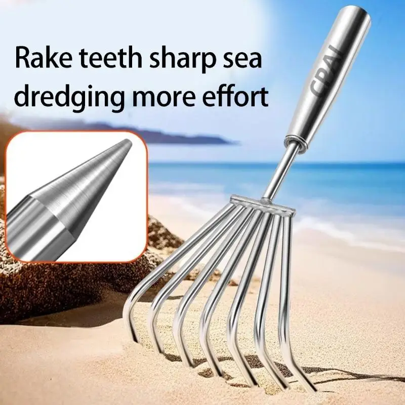 

High Strength 2/3/5/7 Prong Stainless Steel Hand Rakes Perfect For Tight Spaces And Small Gardens With Anti Fatigue Grip M4YD