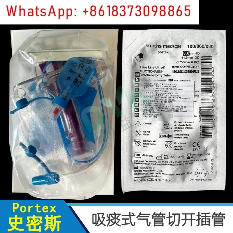 Suction tracheostomy tubes and fittings, imported portex with balloon inner tube