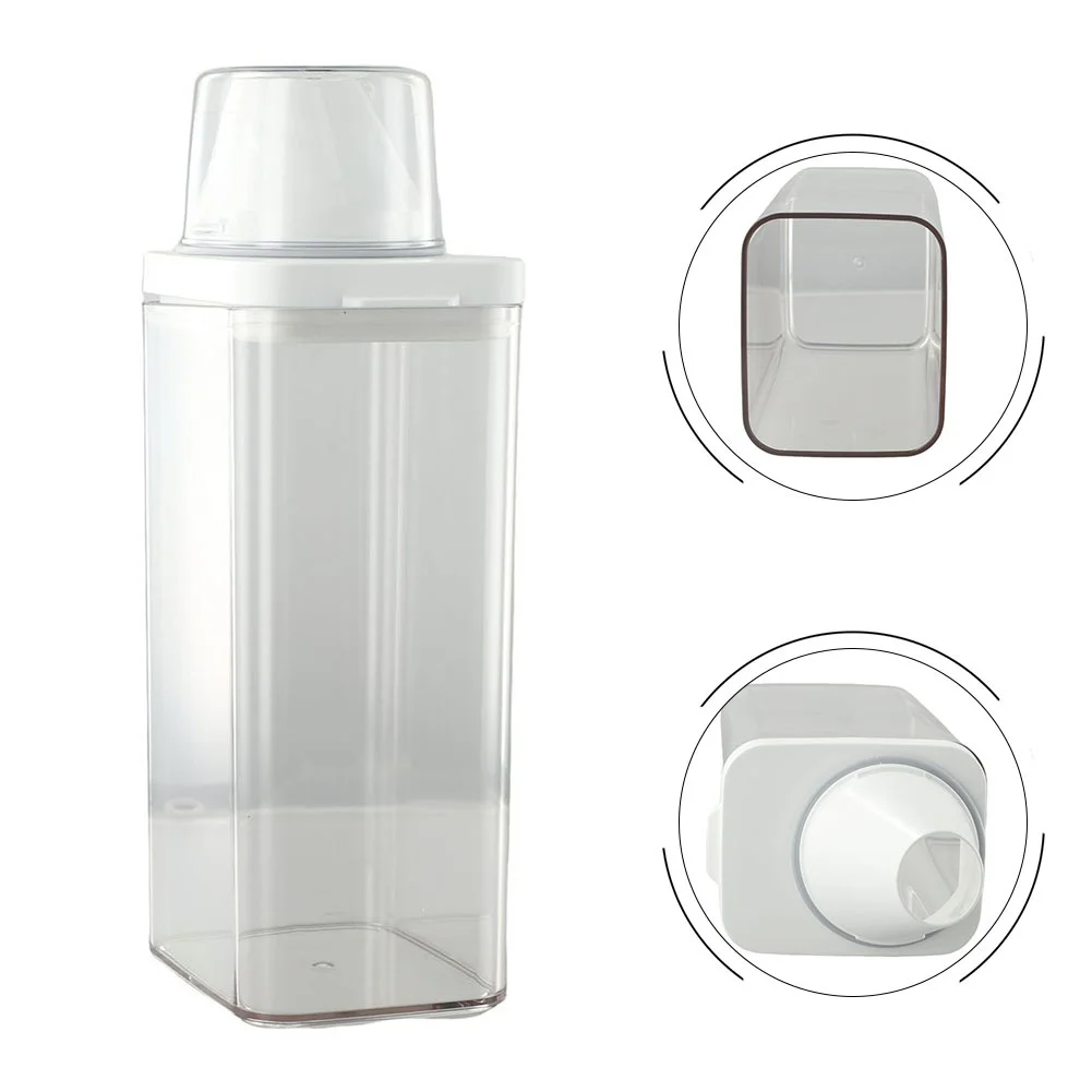 700-1900ML Airtight Laundry Detergent Dispenser Powder Storage Box Washing Powder Liquid Container W/Lids Jar With Measuring Cup