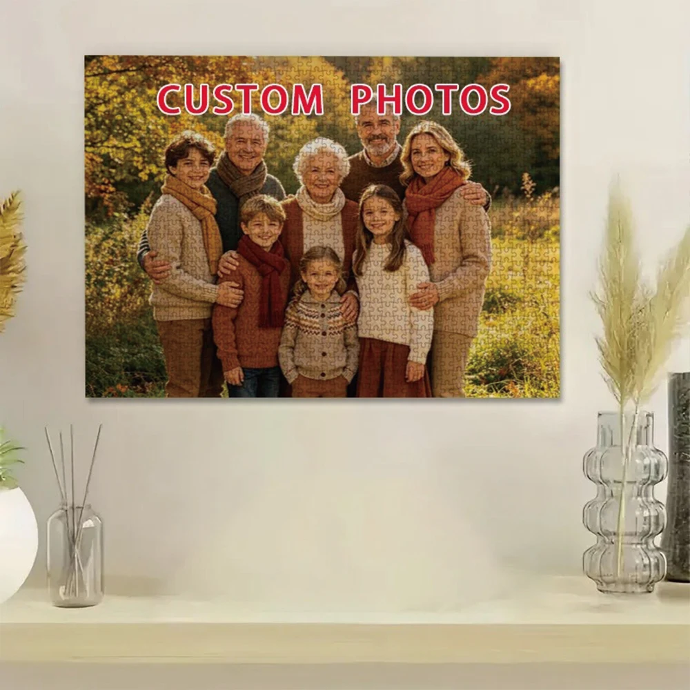 35/300/500/1068pcs Personalized Custom Photo Puzzle Family Photos Parent-Child Interactive Diy Assemble Game Toy