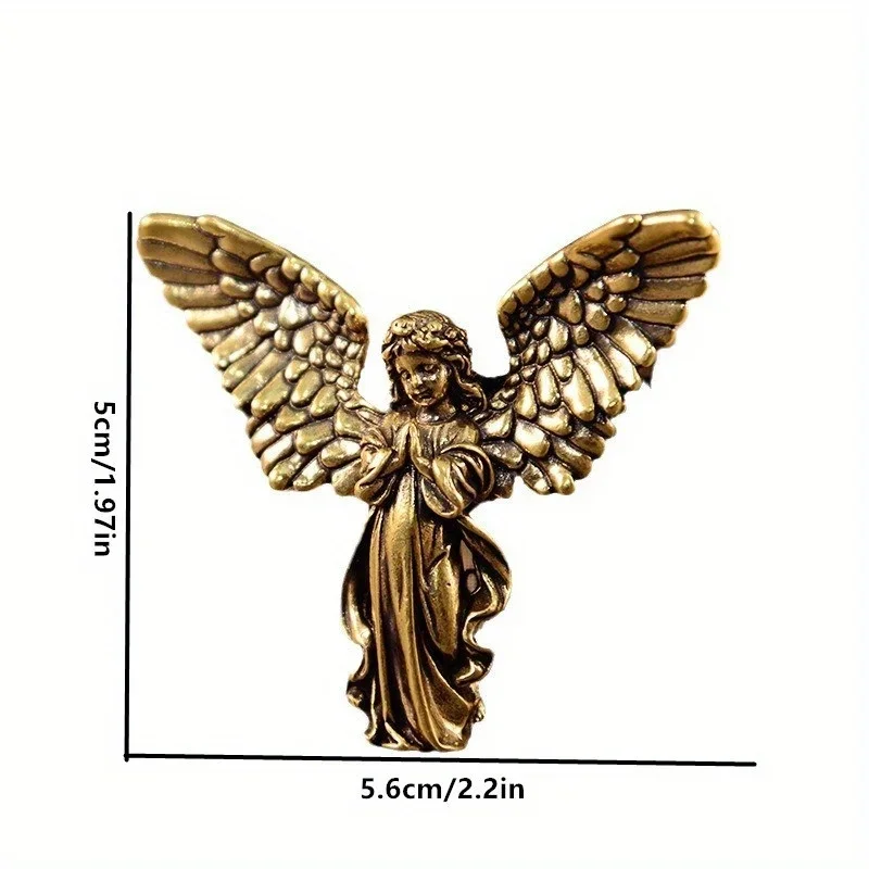 Antique Copper God of Love Cupid Statue Small Ornaments Brass Angel Figurines Desktop Decorations Home Decor Accessories