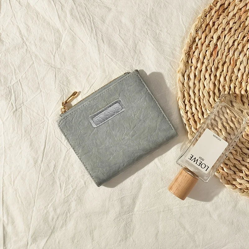 محفظة ريترو متعددة الاستخدامات للنساء والفتيات، حامل معرف متعدد الوظائف، حامل بطاقات بسحاب عالي الجودة، محفظة عملات معدنية بسيطة