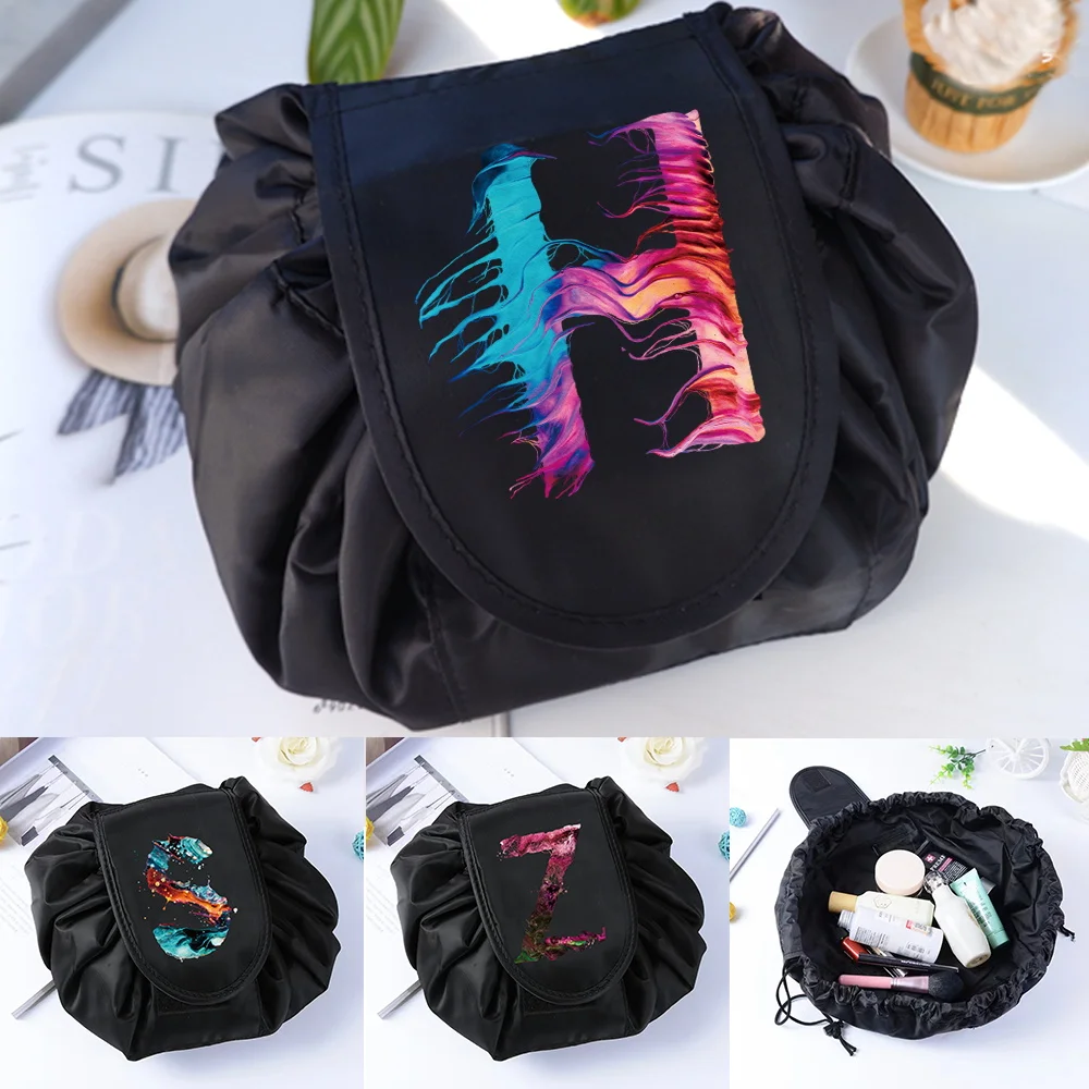 

Paint Letters Travel Drawstring Storage Cosmetic Bag Travel Portable Toiletries Unisex Cosmetic Bag