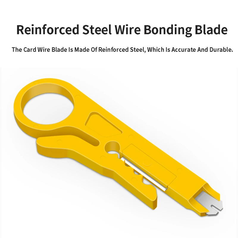 1Pc Cable Stripping Pliers Portable Network 110 Module Crimping Tool Multifunctional Small Yellow Knife Stripping Pliers