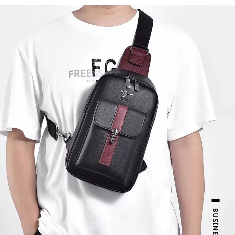 

Мужская многофункциональная, модная сумка на одно плечо контрастных цветов и большой вместимости для хранения мобильных телефонов.