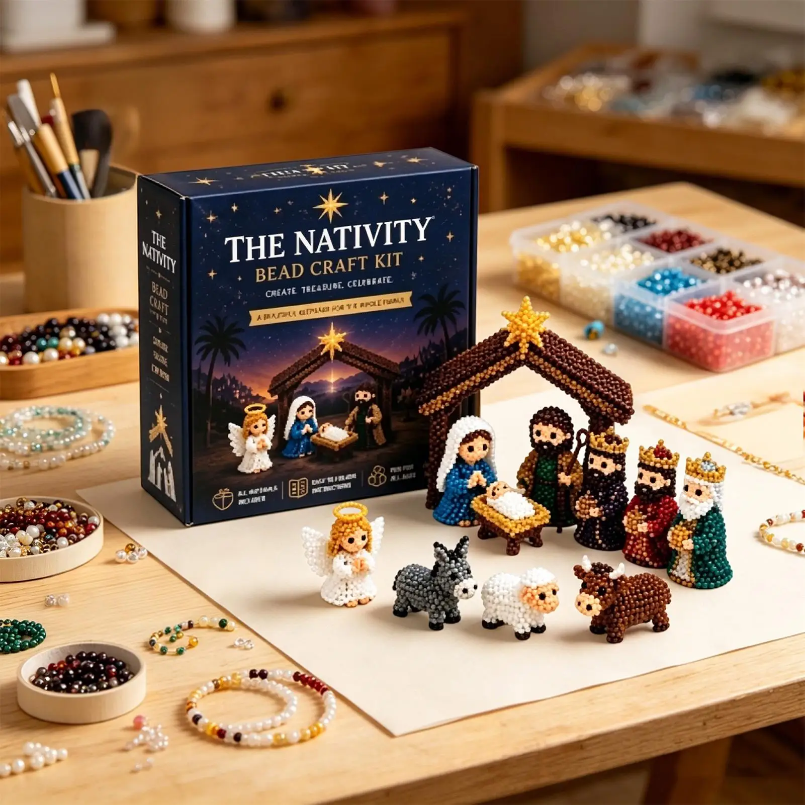DIY Creative 3D Beaded Animal Craft Kit Cute Beadwork Set for Adults Teens Beginners Home Office School Party Birthday Gift