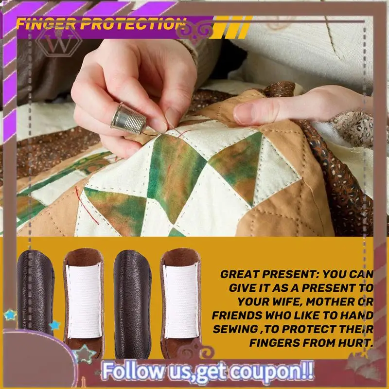

A95D-10PCS Leather Finger Protector Finger Thimble Guards Tools For Hand Craft Jewelry Making