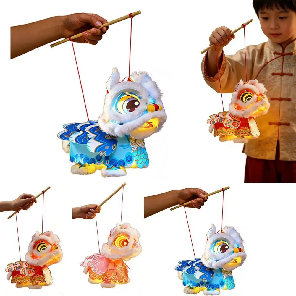 DIY Leeuwendans Lantaarn Kit Chinees Nieuwjaar Decoratie met LED-verlichting Wuivende Hoofd PVC Materiaal Familie Ambachtelijke Activiteit