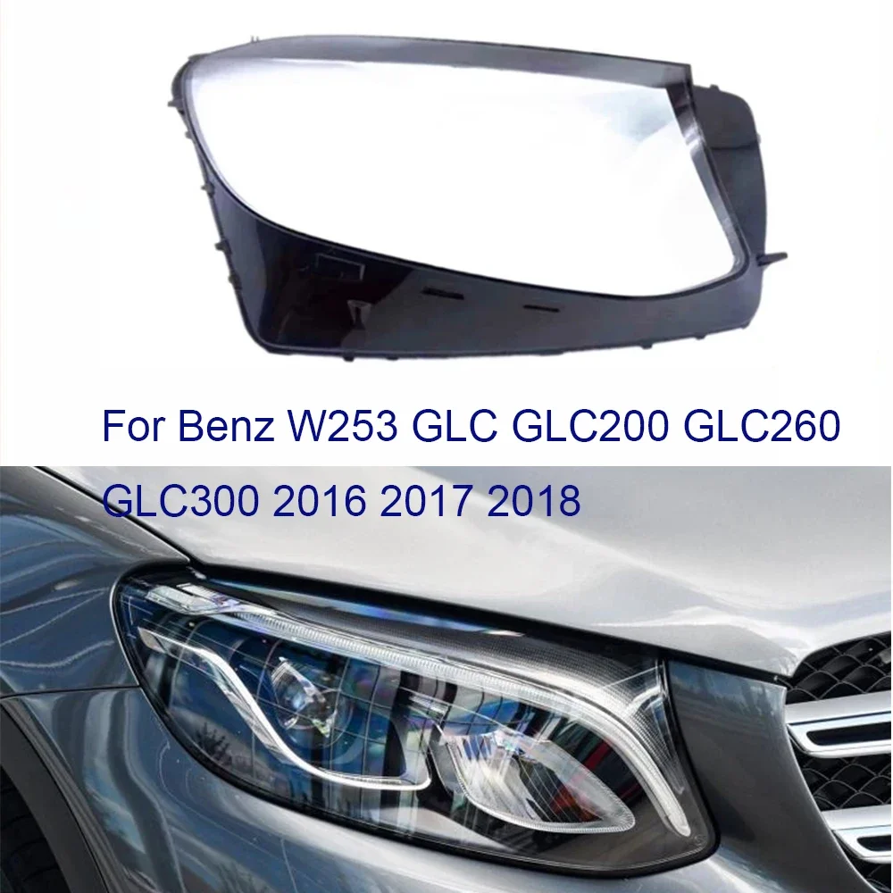 

HTTCY For Benz W253 GLC GLC200 GLC260 GLC300 2016 2017 2018 front Car Headlight Cover Lens Shell Lampcover Lampshade Headlamp