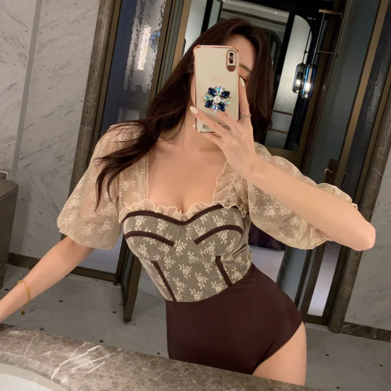 Wisuwore New Fashion One-piece Independent Skirt Covers The Belly Looks Thin Conservative Hot Spring Resort Swimsuit Monokini