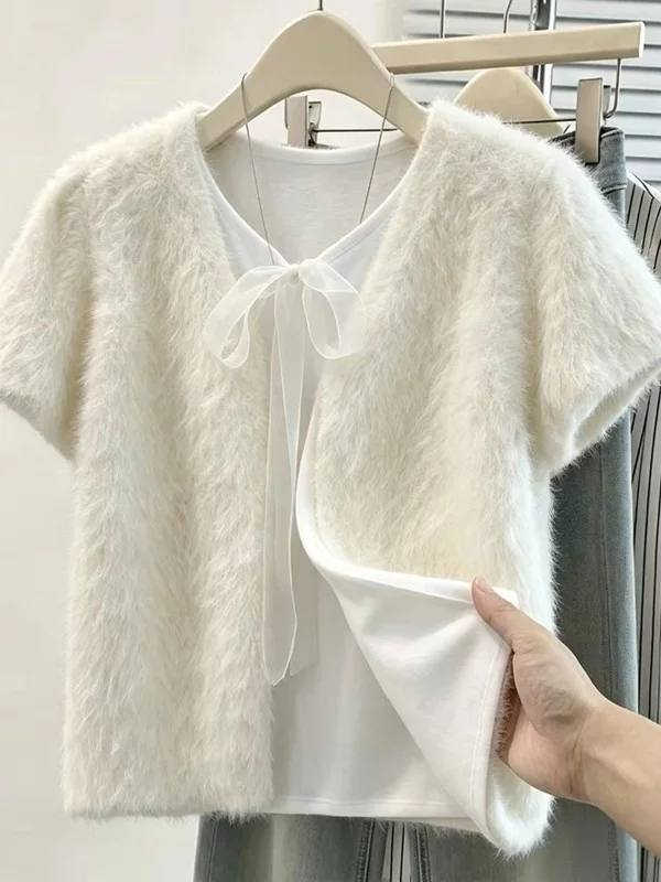 Korean Japanese Anti-Aging Sweet Gentle Layered High-End Tocka Fur Vest Trim Label Removed Women's Jacket Outerwear