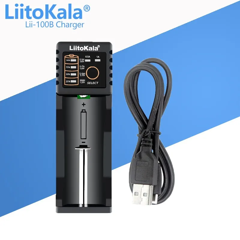 LiitoKala Lii-100B Lii-100 18650 Battery Charger For 26650 16340 RCR123 14500 LiFePO4 1.2V Ni-MH Ni-Cd Smart Charger image 3