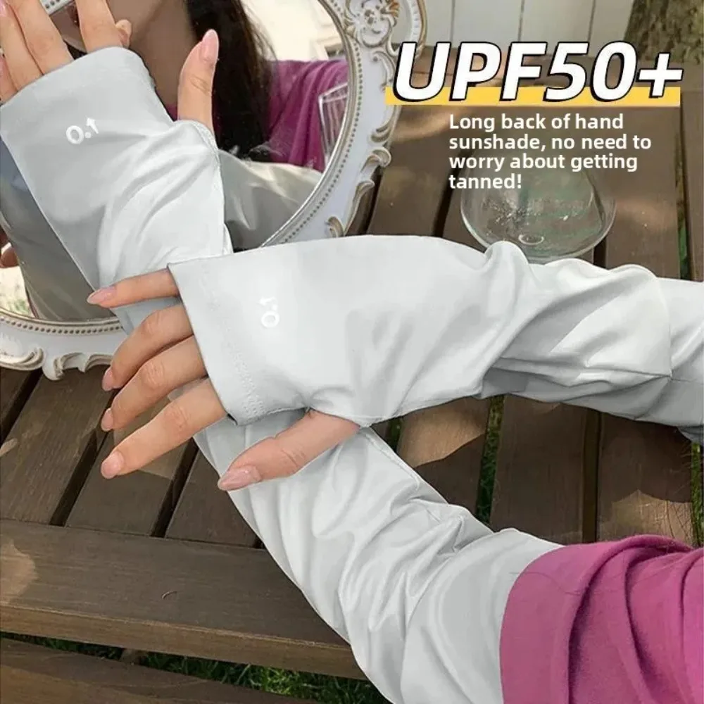 Fashionable Ice Silk Loose Sleeves Breathable Comfortable Arm Protection Sleeves Sun Protection Cycling Driving Gloves Women Men