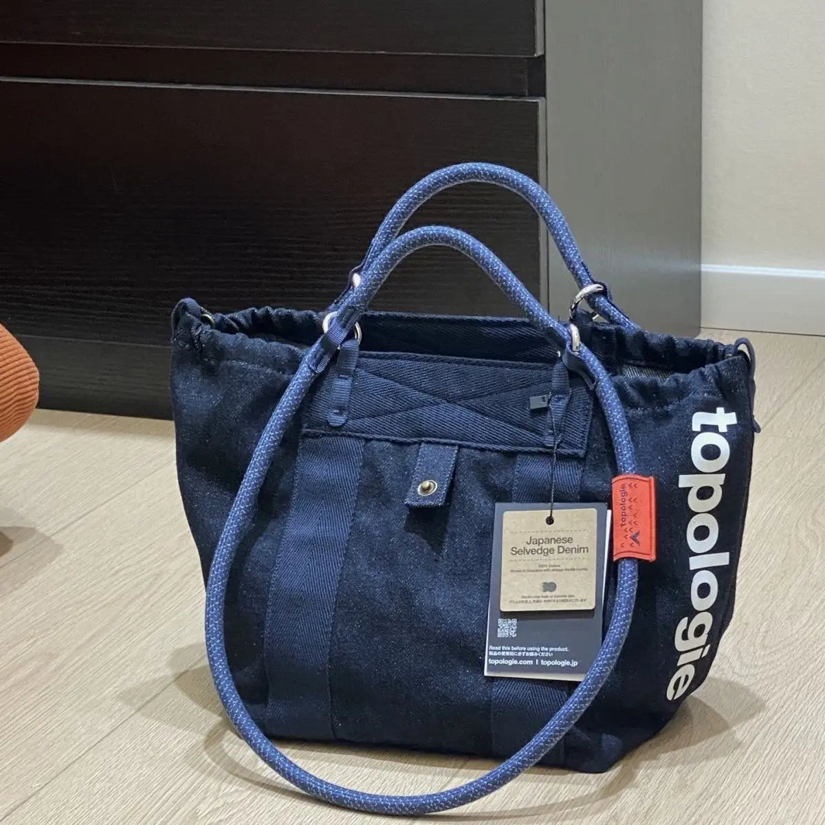 TOP Denim Tote Reversible Large Capacity Travel Bag Handheld Luggage Shoulder Gym Underarm Commuter Bag Unisex Trendy Fashion