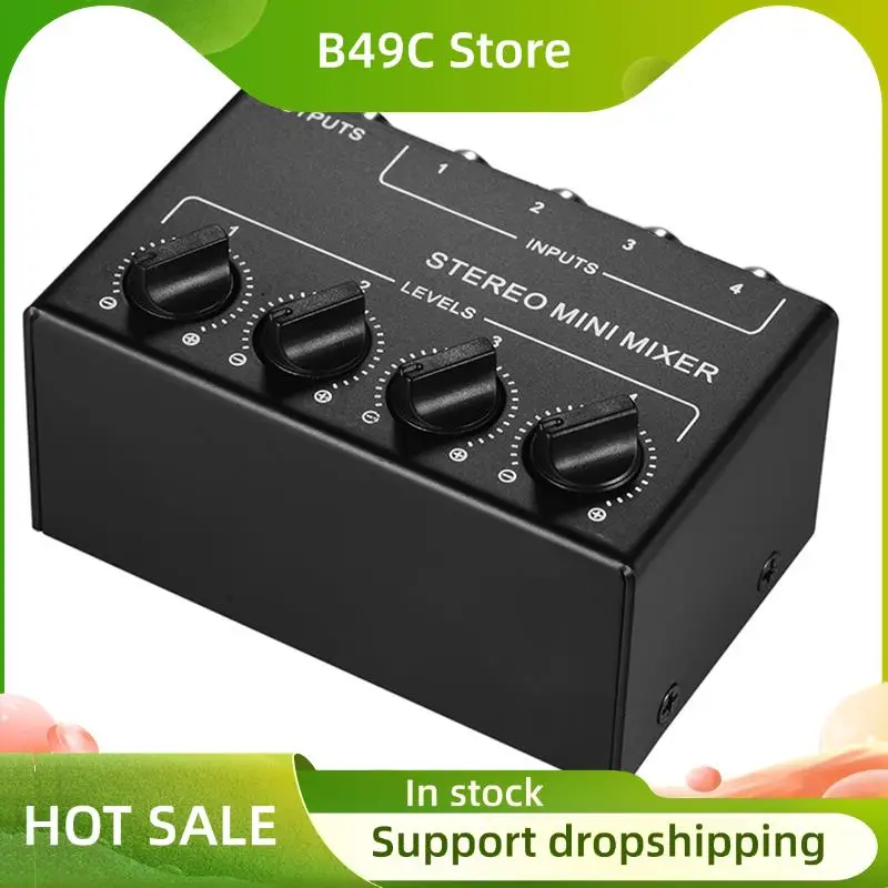 

B49C CX400 для студии мини-стерео 4-канальный пассивный аудиомикшер микрофон многоканальный разветвитель 1 в 4 выхода