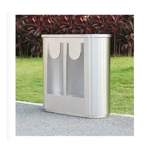 Road facilities Stainless steel outdoor trash can with ashtray