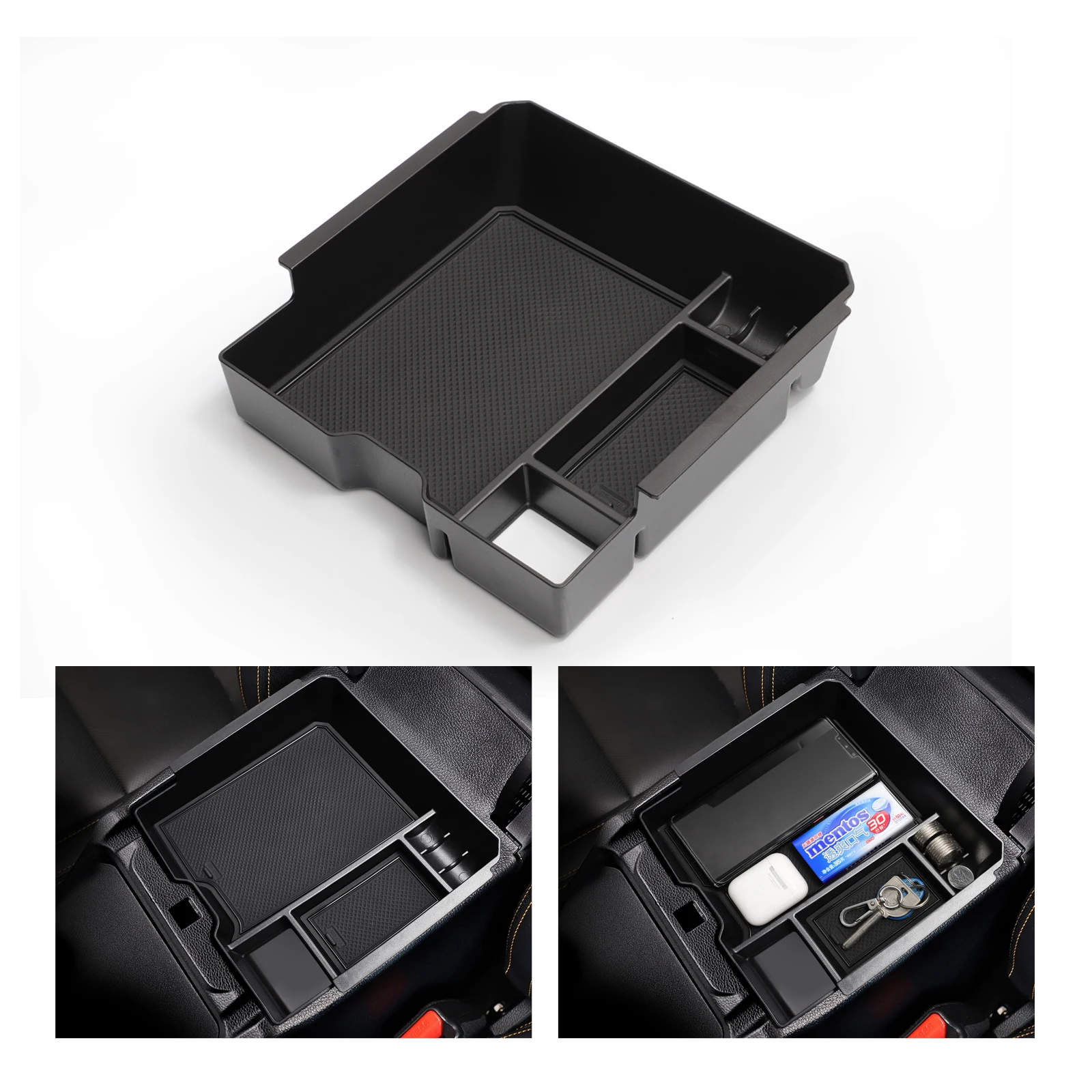 for Ford Ranger (Only Fit E-brake Version) 2024 2025 Armrest Storage Box Car Tray Organizers Accessories Tidying Black