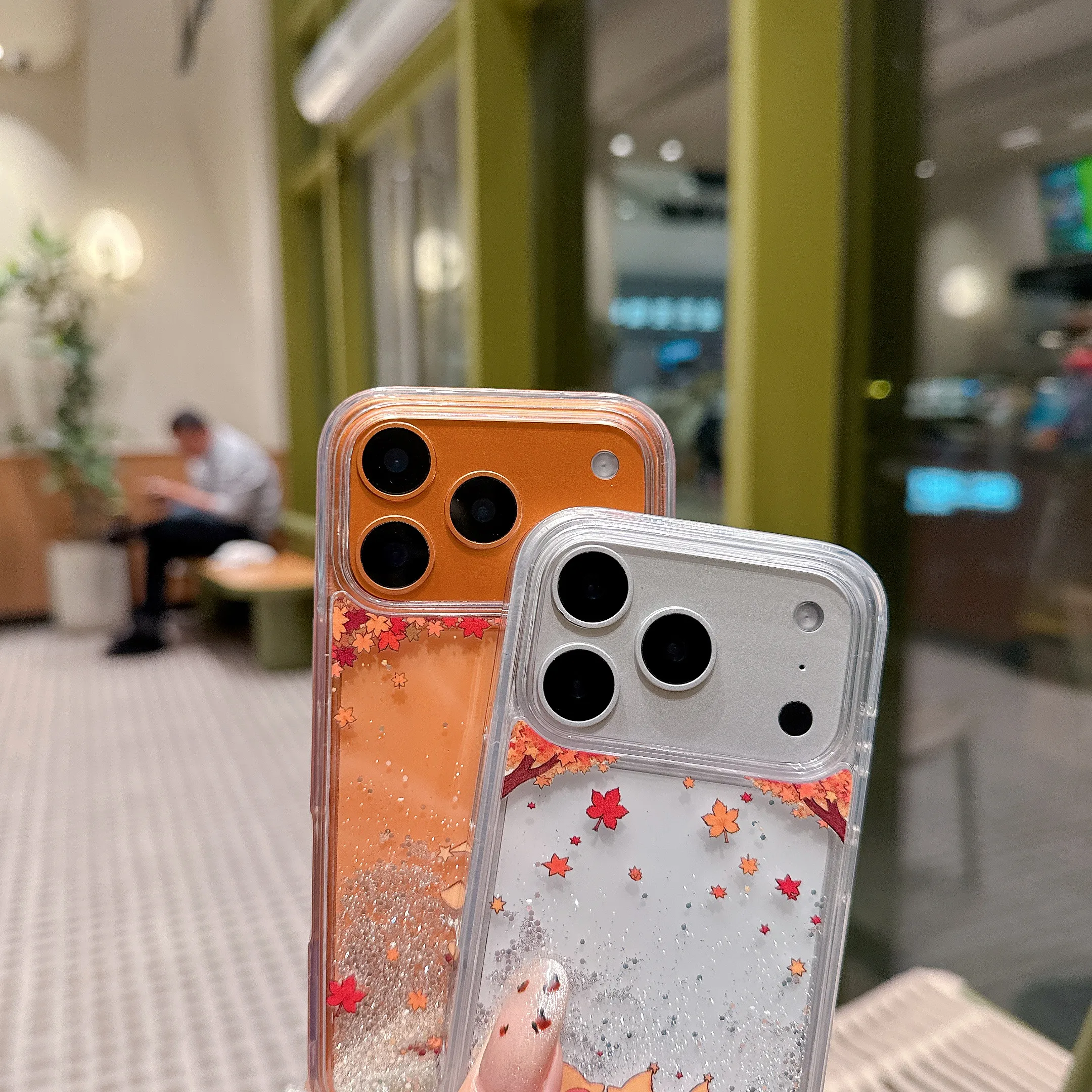 حافظة لهاتف آيفون 17 16 15 14 13 12 Pro Max مابل ليف غطاء شل صلب واضح #2