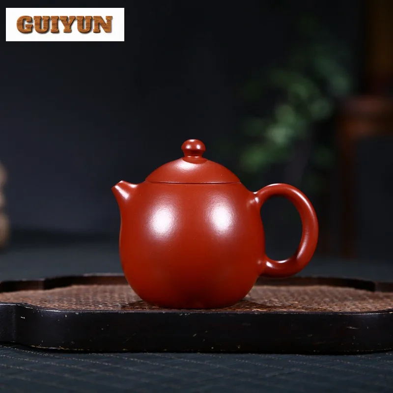 

120ml Yixing Purple Clay Teapots Handmade Dragon Egg Pot Raw Ore Dahongpao Mud Tea Soaking Kettle With Strainer Zisha Tea Set