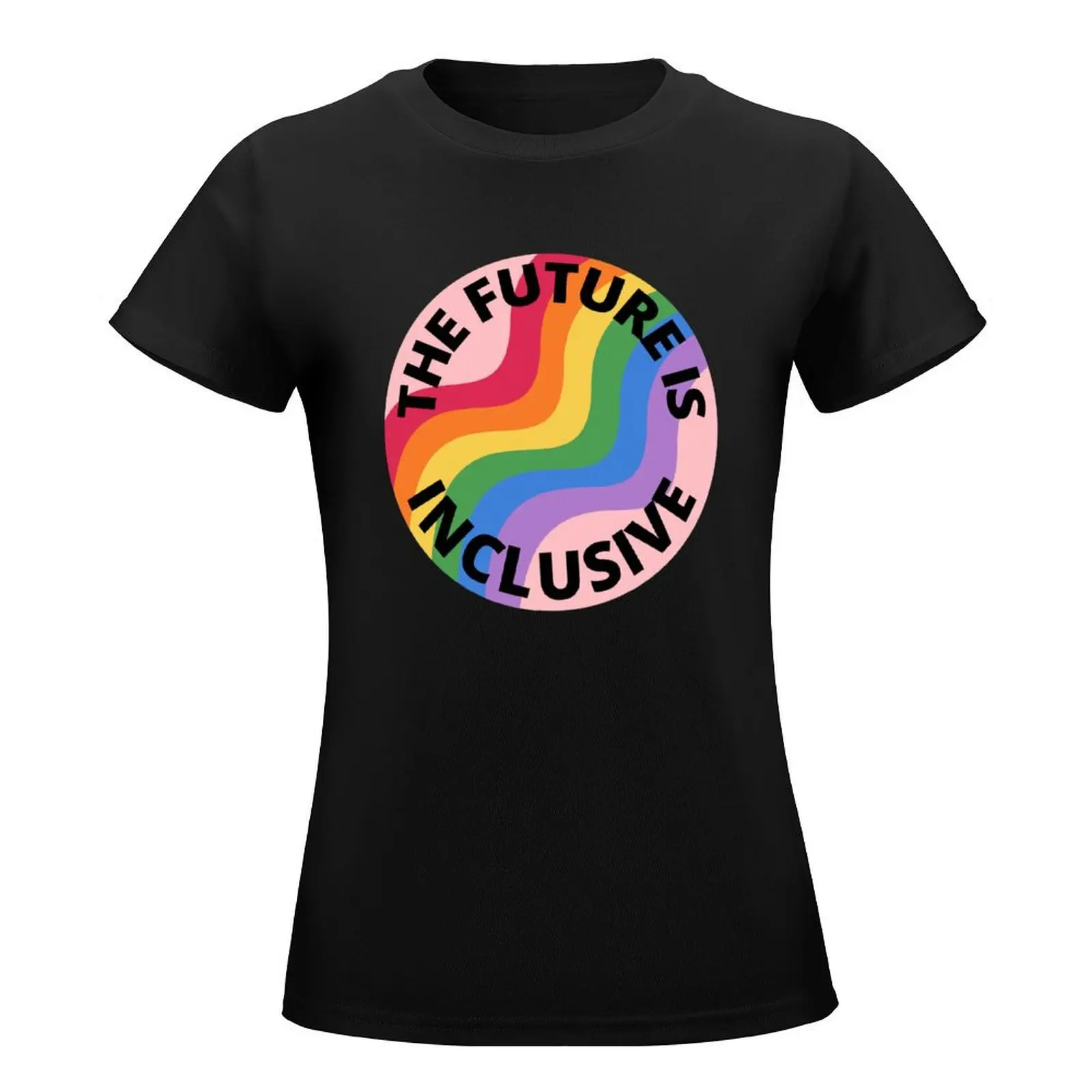 The Future Is Inclusive Pride Rainbow Pink T-Shirt aesthetic clothes hippie clothes ariat shirts for Women