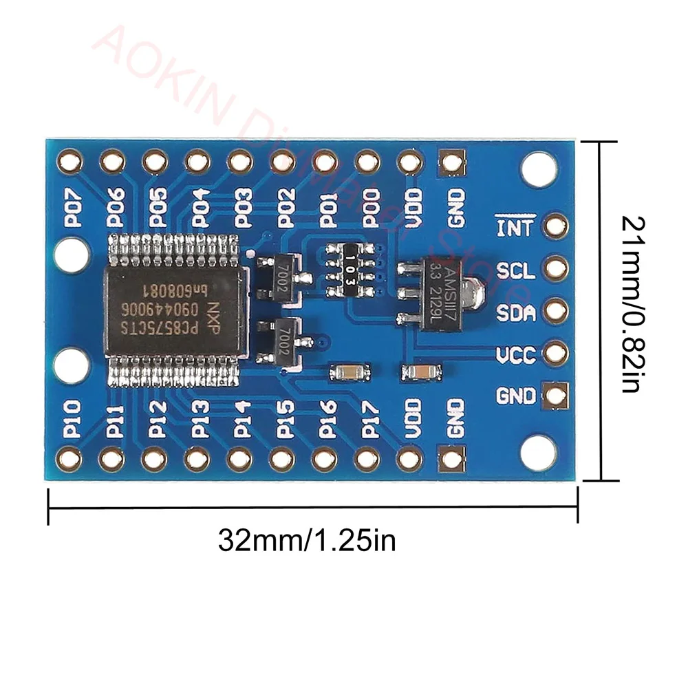 3pcs PCF8575 IO Expander Board Module I2C to 16IO IIC I2C I/O Extension Shield Module 16 bit SMBus I/O Ports for Arduino