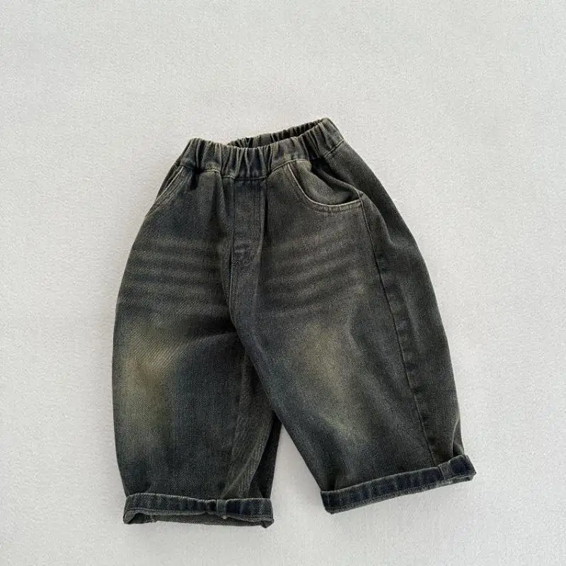 

2025 Autumn New Children Denim Trousers Fashion Girls Casual Pants Boys Vintage Versatile Jeans Kids Harem Pants Baby Clothes