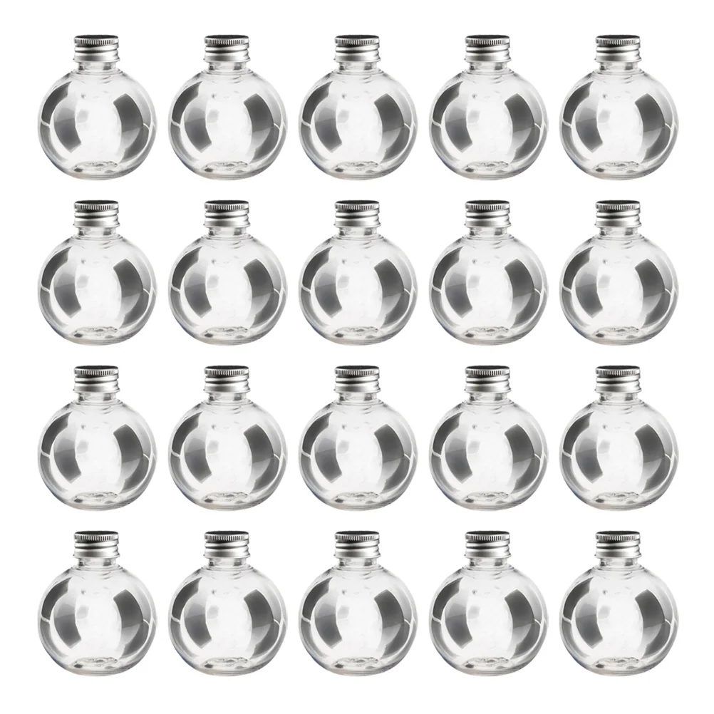 

20 Pcs Transparent Plastic Bottle Light Bulbs Candy Jar Fillable Container Empty Lotion Decorate Screw PET with Lid Travel