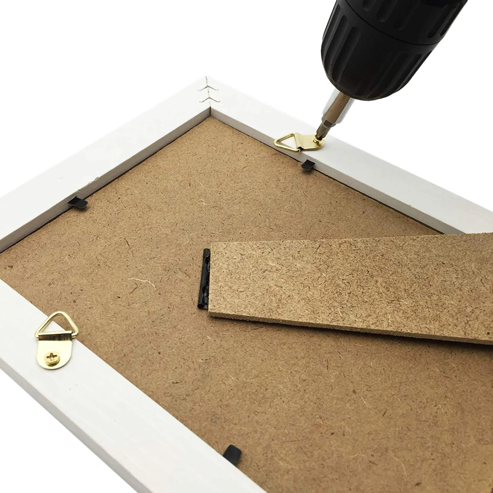 100 قطعة مثلث D-حلقة معلقة النفط اللوحة مرآة إطار الصورة شماعات مع مسامير الفن العمل صورة جدار هوك شماعات الذهبي/أسود