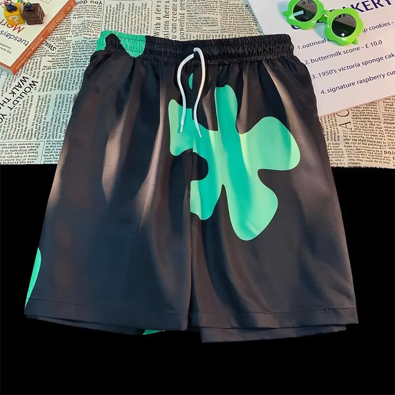 

Лето 2023, новые универсальные пляжные брюки High Street с широкими штанинами, модные брендовые шорты Ins Jacquard Design Pai Daxing в одном стиле