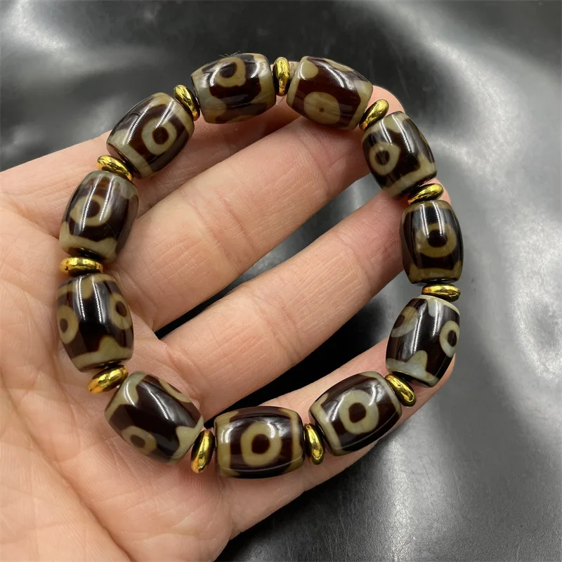 Tibetan Three-Eye Dzi Bracelet Tibet Old Agate