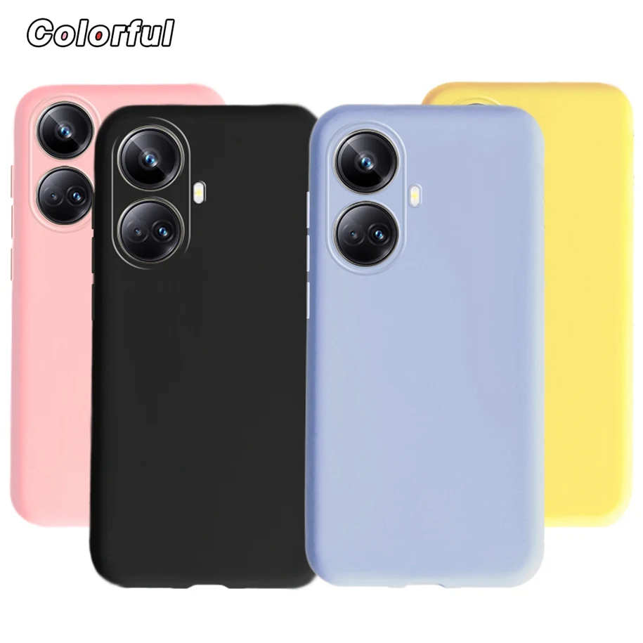 For Realme 10 Pro Plus 5G Case Cute Candy Color Shockproof Silicone Soft Phone Cover For Realme 10 4G Funda Realme10 Pro+ Bumper